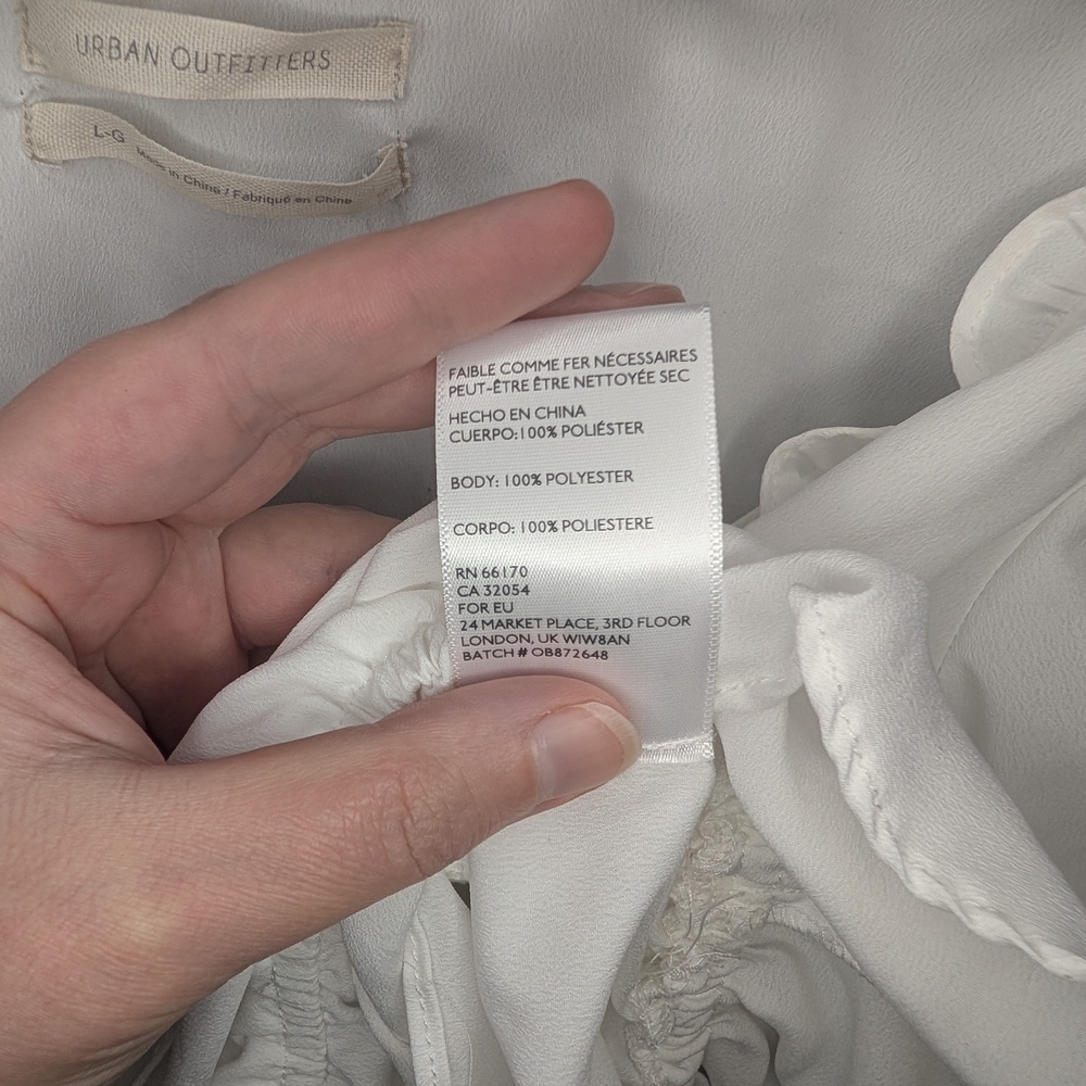 Urban Outfitters White Puff Sleeve Peplum Blouse - Picture 5 of 5